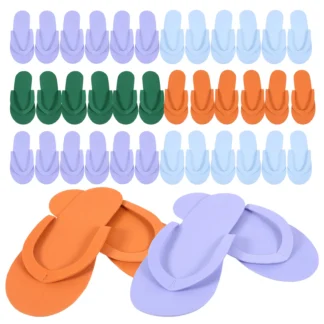24 pares de zapatillas desechables de espuma para pedicura, EVA, salón, Spa, playa, Hotel, calzado de viaje, chanclas de un solo uso para el hogar, spas, piscina