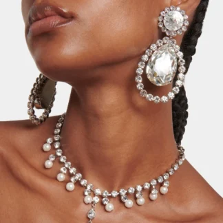 Stonefans-pendientes de Clip de oreja de gota de agua hueca para mujer, sin Piercing, joyería de Navidad, pendientes de Clip de diamantes de imitación, regalos nupciales