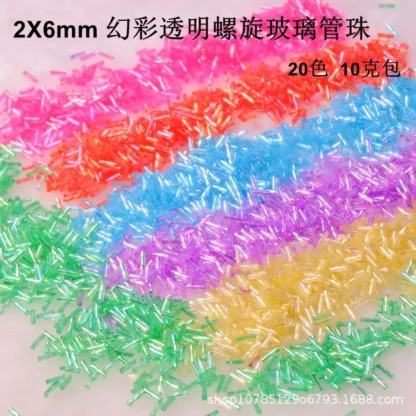 Cuentas de cristal trenzadas para fabricación de joyas, 360 piezas, 2x6mm, coloridas, transparentes, con semillas en espiral, accesorios para pulsera DIY