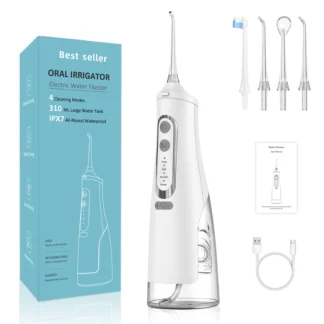 Irrigador Oral recargable por USB, irrigador Dental portátil con chorro de agua de 310ML, tanque de agua IPX7, limpiador de dientes impermeable para viaje
