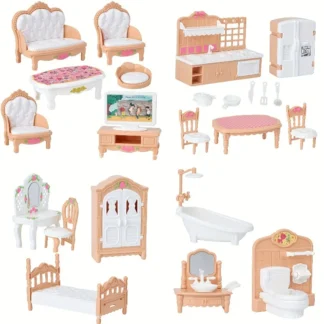 Juego de muebles en miniatura 1:12, sala de estar, cocina, modelo de simulación, casa de muñecas, juguetes, accesorios, regalo para Navidad y Halloween