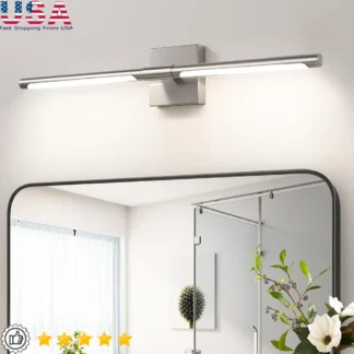 Luz LED moderna para tocador de baño, regulable, 24 pulgadas, arena, níquel sobre espejo, ahorro de energía, diseño giratorio de 12W y 4000K