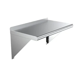 Estante de pared de acero inoxidable: estante de cocina comercial certificado Nsf de 18"" x 30"" con soportes de montaje en pared para restaurante o comida