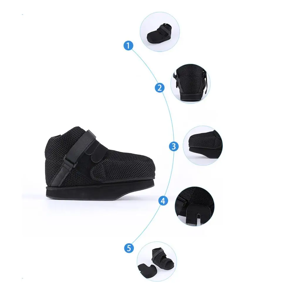 Zapatos de descompresión del antepié, botas médicas para caminar, puntera postoperatoria, alivio de fracturas, malla ligera, tobillo estable y duradero