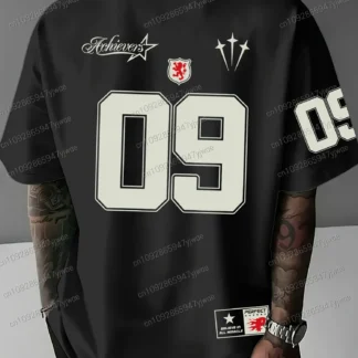 Novedad en camiseta de manga corta con cuello redondo para hombre, camisetas deportivas informales Unisex No.9 con estampado para adultos, camisetas de talla grande, ropa para hombre