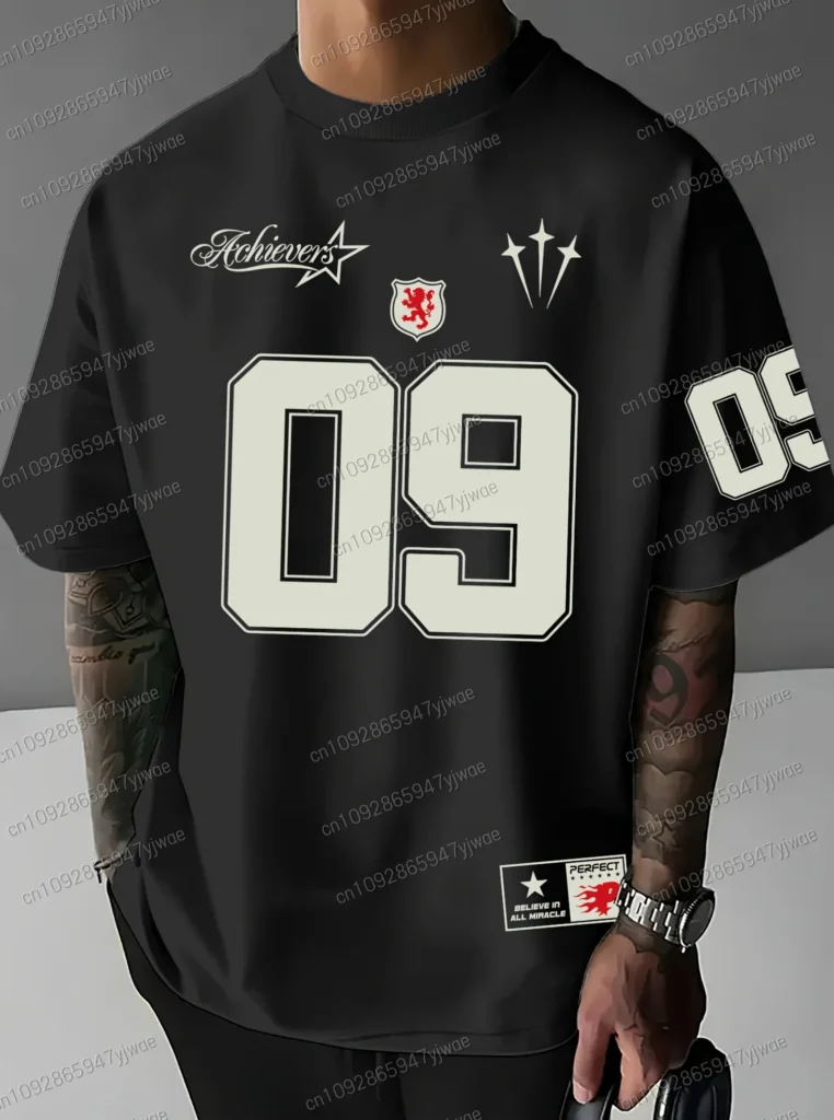 Novedad en camiseta de manga corta con cuello redondo para hombre, camisetas deportivas informales Unisex No.9 con estampado para adultos, camisetas de talla grande, ropa para hombre