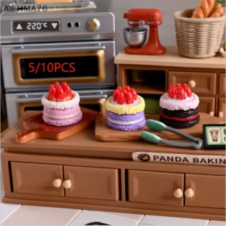 1/5/10 Uds 1:12 casa de muñecas en miniatura comida de imitación juguete crema pastel de fresa casa de muñecas juguete niños juguetes de imitación regalo
