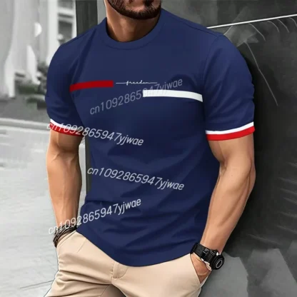 Camiseta con estampado de rayas 3D para hombre, ropa de calle Harajuku de tendencia Hip-Hop, Top informal cómodo y transpirable con cuello redondo para hombre