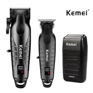 Kemei Kit de cortapelos para hombres, Afeitadora eléctrica, Cortadora de pelo, Máquina de corte profesional, KM-2290, KM-2293, KM-1102