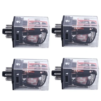 4X AC 220V/230V bobina voltaje PCB relé de potencia 8 pines DPDT 2NO 2NC MK2P-1