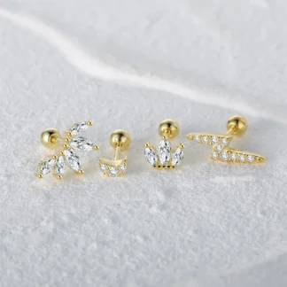 CANNER-pendientes pequeños y exquisitos de Plata de Ley 925 con forma de oreja, Piercing para mujer, corona de ojo de luna encantadora, joyería para oreja, regalos para niña