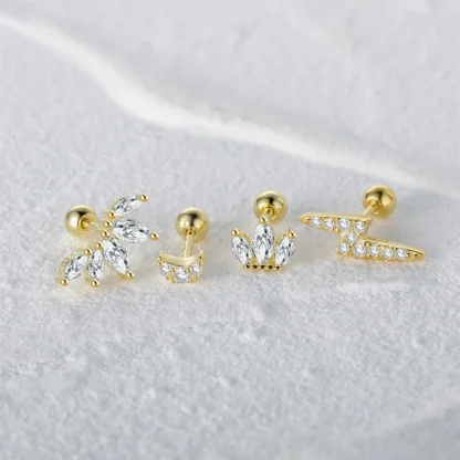 CANNER-pendientes pequeños y exquisitos de Plata de Ley 925 con forma de oreja, Piercing para mujer, corona de ojo de luna encantadora, joyería para oreja, regalos para niña