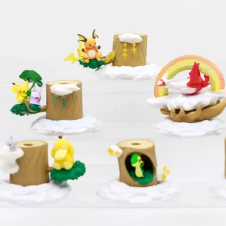Pokemon miniatura tocón meteorológico escena accesorios Sobble Goomy Raichu Latias Psyduck Pikachu figuras de Anime niños regalos de cumpleaños