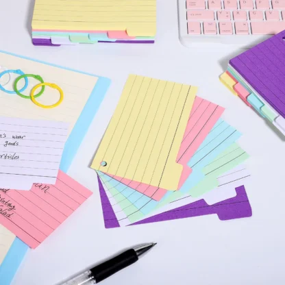 300 hojas de seis cuadernos adhesivos, Bloc de notas en espiral, tarjeta de índice de colores con anillos, cuaderno de vocabulario de estudio Flash de aprendizaje