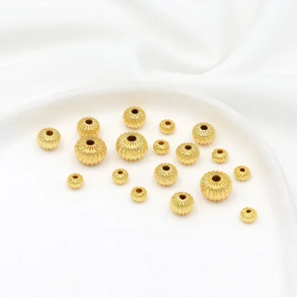 20 piezas cuentas espaciadoras de linterna hueca de latón para hacer pulseras y collares DIY, cuentas planas sueltas con agujeros, suministros de joyería hechos a mano