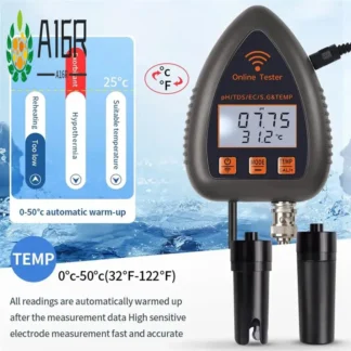 A16R-Tuya Wifi 5 en 1 Probador de Calidad del Agua Monitor en línea TDS S.G medidor de prueba de temperatura de salinidad medidor de PH de piscina enchufe de la UE