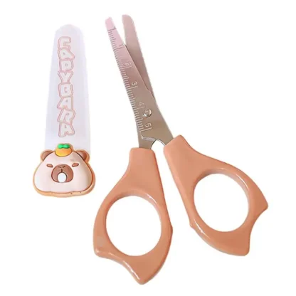 Tijeras para chico, tijeras de seguridad de punta redonda de capibara, suministros de actividades para niños, mango antideslizante, papelería para estudiantes, escuela primaria