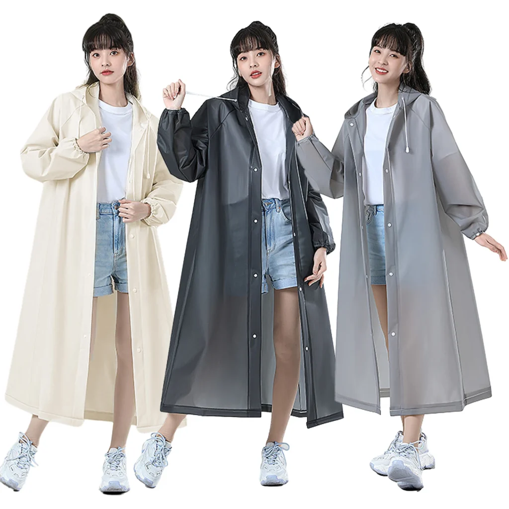 Chubasquero grueso para hombre y mujer, ropa impermeable, Poncho reutilizable para acampar, caliente, EVA