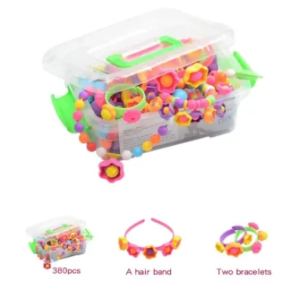 Kit de joyería DIY de 200 Uds., cuentas Pop, cuentas a presión, cuentas inalámbricas, Kit de fabricación de pulseras de princesa, partículas grandes coloridas