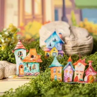 10 piezas de pegatinas para mascotas, Base de casa, paisaje, folleto, materiales de decoración, bolsa de casa elegante clásica, serie de casa divertida