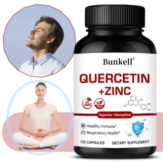 Cápsulas Vegetarianas Quercetin + Zinc - Apoya la Salud Inmunitaria, la Piel y los Ossos, Metabolismo Nutricional, Salud Respiratoria