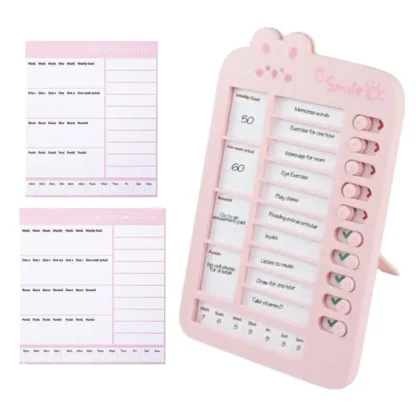 Tabla de tareas de estudios deslizantes, tabla de tareas corredera para lista de verificación de estudio, horario Visual, tablero de planificación de rutina, planificador para niños y niñas