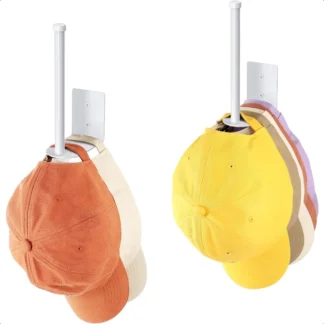 Paquete de 2 estantes para sombreros para gorras de béisbol, organizador de sombreros de acero inoxidable para gorra de béisbol, soporte para sombrero, organizador de almacenamiento, colgador de sombrero Stron