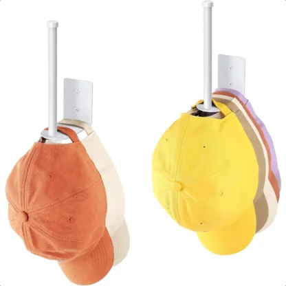 Paquete de 2 estantes para sombreros para gorras de béisbol, organizador de sombreros de acero inoxidable para gorra de béisbol, soporte para sombrero, organizador de almacenamiento, colgador de sombrero Stron