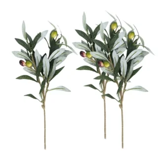 Plantas artificiales de oliva sintética, tallos decorativos, planta falsa pequeña, planta Artificial decorativa para el hogar y la Oficina, decoración para fiesta de boda