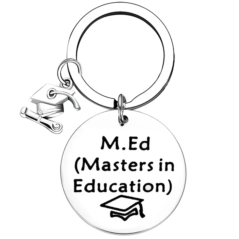 Llavero de regalo de graduación para profesores, llavero con colgante de grado de maestros en educación, joyería, regalo de graduado universitario