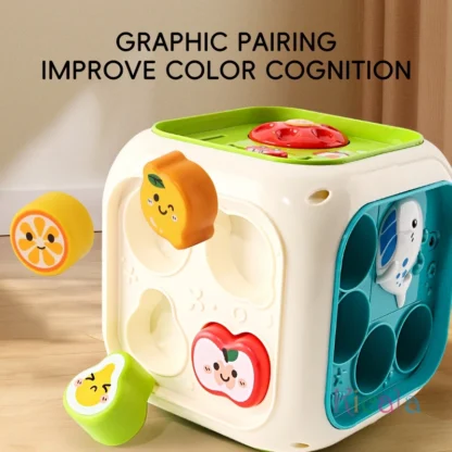 Cubo de actividades multifuncional para bebés, juguetes de aprendizaje ocupados, Educación Temprana, entrenador de dedos 6 en 1 para bebés y niños pequeños
