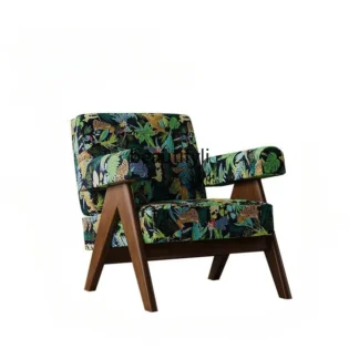 F Silla de sofá individual informal de estilo japonés Medieval, silla de cama y desayuno de hotel de diseño retro