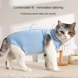 Ropa de esterilización para gatos, ropa postoperatoria fina de verano para destete de mascotas, antilamer, anticaída de cabello, transpirable