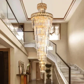 Moderno Art Deco colgante grande de lujo exquisito candelabro de cristal K9 lámpara colgante Led iluminación para sala de estar