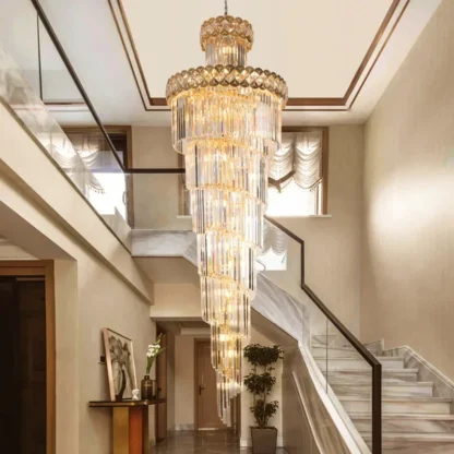 Moderno Art Deco colgante grande de lujo exquisito candelabro de cristal K9 lámpara colgante Led iluminación para sala de estar