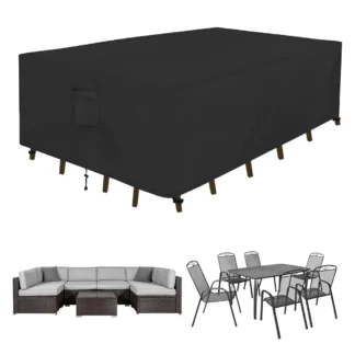 Rec Funda para muebles de Patio, impermeable, para mesa de comedor y silla al aire libre, Anti-Uv, juego de sofás seccionales exteriores (90""L X