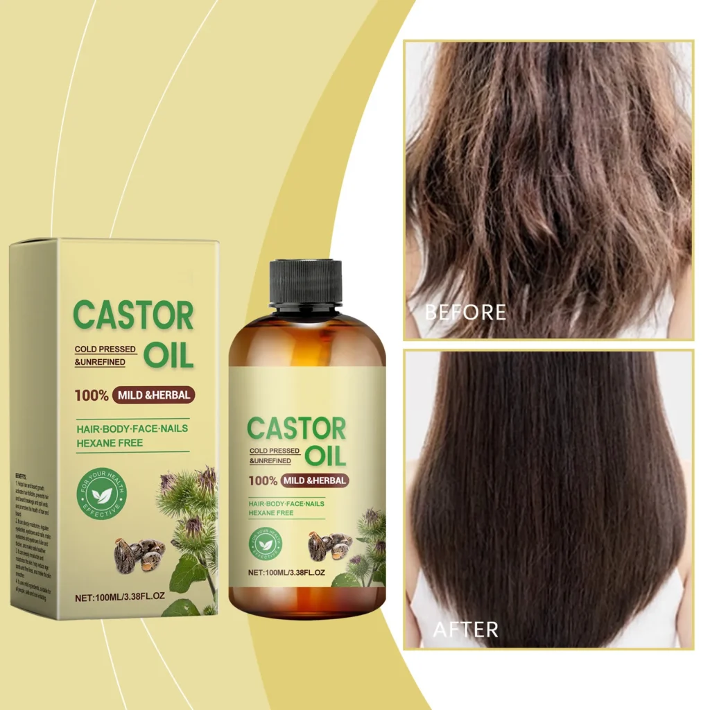 Aceite para el crecimiento del cabello, aceite de ricino, aceite espesante para el cabello, nutre la piel, pestañas, cejas, crecimiento de uñas, multiefecto One100ml