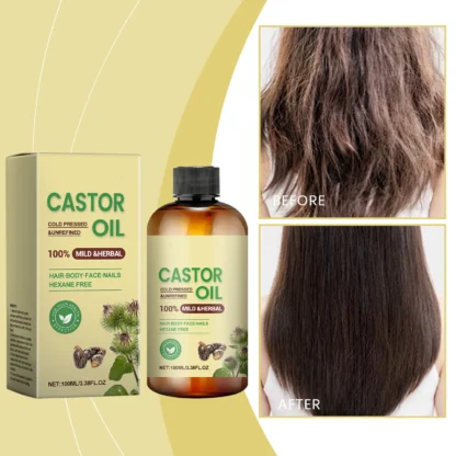 Aceite para el crecimiento del cabello, aceite de ricino, aceite espesante para el cabello, nutre la piel, pestañas, cejas, crecimiento de uñas, multiefecto One100ml