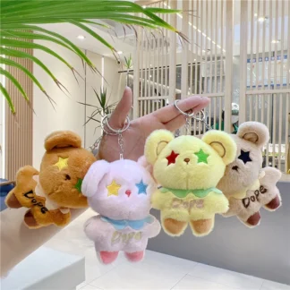 Animales de peluche, oso fresco a la moda, muñeco de peluche, colgante para mochila, regalo de cumpleaños para amigo