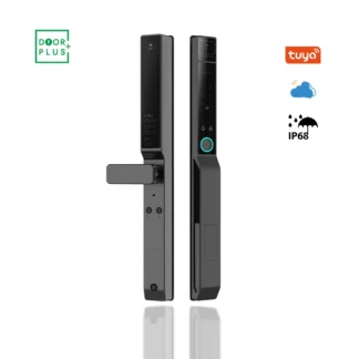 July008 Doorplus-cerradura electrónica impermeable con reconocimiento facial 3d, cerradura de puerta inteligente con huella dactilar, código de tarjeta Rfid, cerraduras de puerta de aluminio TUYA O