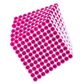 Pegatinas de números pequeños, etiquetas adhesivas de números de inventario 7X, calcomanía adhesiva resistente a desgarros de 1 pulgada de 1 a 100 para casillero interior y exterior