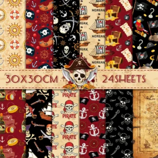 24 Uds. Tema de pirata europeo DIY álbum de recortes papel artesanal arte fondo papel Origami fabricación de tarjetas decoración de álbum de fotos