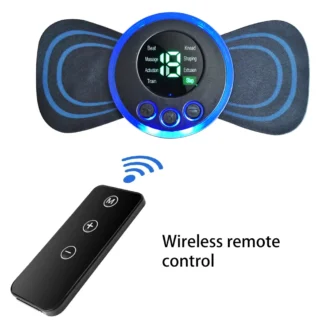 Mini masajeador de cuello con parche, masajeador eléctrico inteligente portátil para espalda y hombros con cojín y control remoto