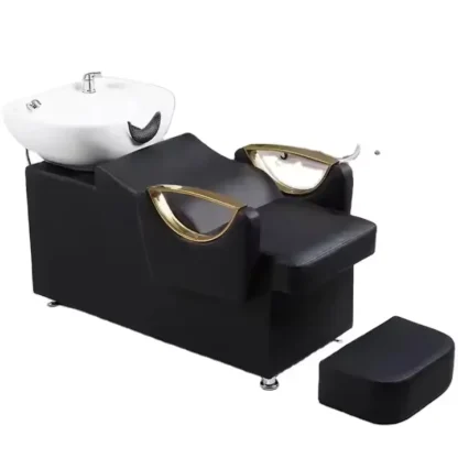 Peluquería de alta calidad, cama de champú especial, lavabo de cerámica, champú reclinable para peluquería