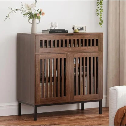 Gabinete de barra de café, aparador Buffet con almacenamiento, barras para el hogar, muebles, rejilla, gabinetes decorativos de madera con cajón y