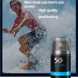 Exclusivo protector solar exterior para hombres SPF50+ para proteger contra rayos UV, refrescante e hidratante, adecuado para todo el cuerpo.