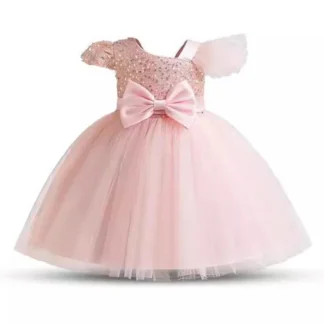 Vestido para niños vestido de princesa moda elegante niña niño transfronterizo pequeña niña de las flores bebé un año cumpleaños incluso