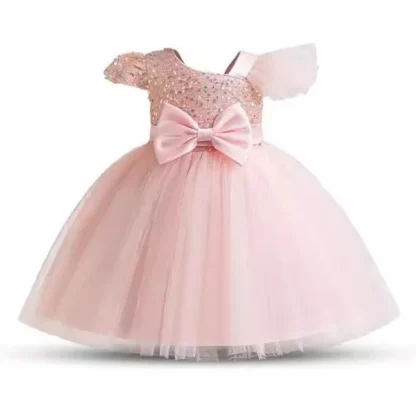 Vestido para niños vestido de princesa moda elegante niña niño transfronterizo pequeña niña de las flores bebé un año cumpleaños incluso
