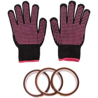 Guantes resistentes al calor y 3 rollos de cinta de prensado en caliente de 10mm x 33m y 108 pies, guantes a prueba de calor, cinta térmica de sublimación LYZ