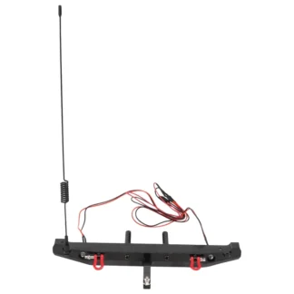 Parachoques trasero de Metal L67A con gancho trasero de antena de luz LED para coche trepador de control remoto 1:10 TRAXXAS TRX4 Axial SCX10 90046